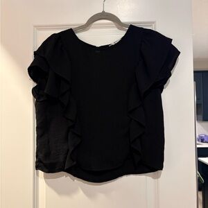 Jack by BB Dakota Black Ruffle Sleeve Blouse Size Small